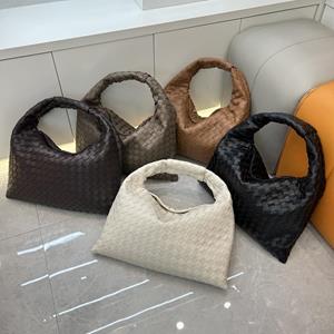 VantaGoods 2024 Koreaanse mode Echt leren geweven schoudertas - Trendy koeienhuid okseltas voor dames 42*10*27CM