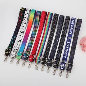 Verstelbare regenboogsterrenprint crossbody schouderband voor damestassen Light Gold Buckle