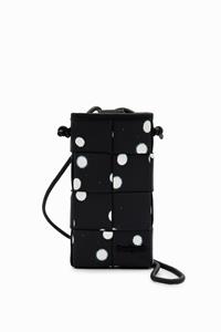 Desigual Gevlochten telefoontasje druppels L - BLACK