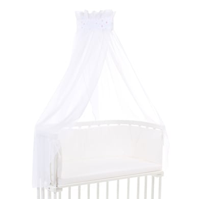 sand babybaycanopy piqué met lint geschikt voor alle modellen white star mix /berry