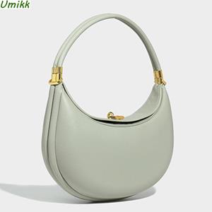 Warm clothes family High-end Crescent tas voor vrouwen PU leren halve maan tas Luxe designer handtas effen kleur veelzijdige dames kleine schoudertas zwart