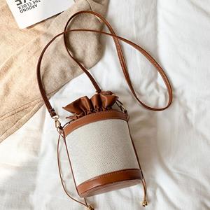 Warm clothes family Vintage Cilinder Schoudertas Dames Mini Crossbody Tassen Vrouwelijke Leren Handtassen bruin