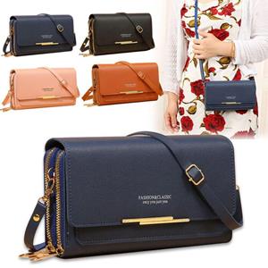 Suozhou Retro PU Leather Large-capacity Handbag Messenger bag Cross Body Women Shoulder Bags blauw