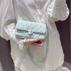 Fancy Lady 2023 Nieuwe crossbodytas, eenvoudige kleine vierkante tas, schoudertas, okseltas, hoogwaardige ruitvormige handtas met ketting one size groen