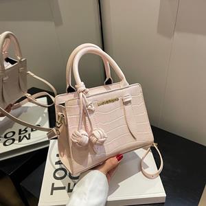 Fancy Lady Handtas met steenpatroon, modieuze kleine vierkante tas, populaire Franse niche-crossbodytas met enkele schouder one size roze