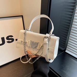 Fancy Lady Chain Handtas Dames Nieuwe Mode Veelzijdige Schoudertas Eenvoudige Crossbody Tas one size zilver