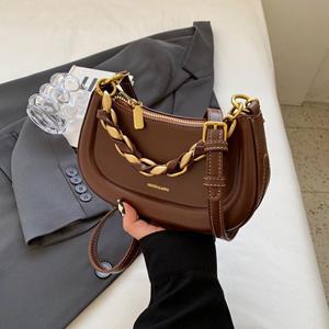 Fancy Lady Franse Niche Handtas Dames herfst- en winterschouder Crossbodytas Veelzijdige Ins Retro zadeltas one size bruin