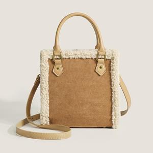 Fancy Lady Damestas Nieuwe mode Eenvoudige herfst en winter Lamsfluwelen handtas Crossbody schoudertas one size bruin