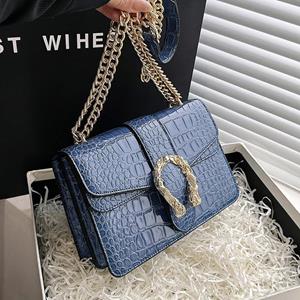 Fancy Lady Retro steenpatroon westerse stijl kleine vierkante tas nieuwe kettingtextuur crossbody tas damestas met enkele schouder trendy one size rood