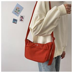Sports Trend Bag Cross Body Bag Dames Kleine Stoffen Tas Eenvoudig Schoudertas Ontwerp Trendy Studententas one size zwart
