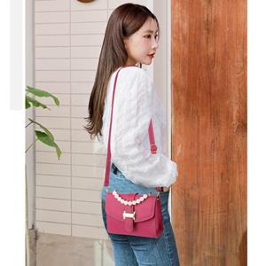 Sports Trend Bag Damestas Veelzijdige crossbodytas met één schouder Parel Handheld Eenvoudige kleine vierkante tas one size roze