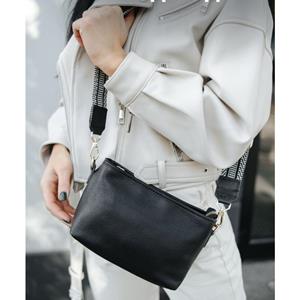 Sports Trend Bag Brede schouderband Crossbody Kleine vierkante tas Enkele schoudertas Zacht leer Veelzijdige damestas one size zwart