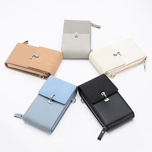 Sports Trend Bag Damestas Effen Kleur Eenvoudige Mobiele Telefoon Tas PU Tas Enkele Schoudertas Cross-body Tas Dames Portemonnee One Size zwart