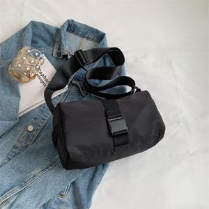 Sports Trend Bag Crossbodytas van Oxford-stof, modieuze en hoogwaardige fitnesstas, dames kleine horizontale casual effen kleur één schouder woon-werkverkeer toasttas one size zwart