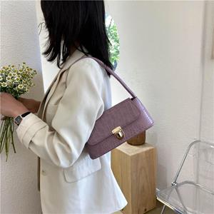 Sports Trend Bag Trendy horizontale vierkante damestas, populair op internet in de zomer, veelzijdig met steenpatronen, modieuze schoudertas, onderarmtas one size wit