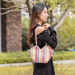 Sports Trend Bag Casual, veelzijdige geweven schoudertas met regenboogstrepen en briljante kleuren Crossbody damestas one size