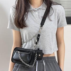 Sports Trend Bag Vrouwentas Mode Kettingtas Minitas Coole Enkele Schoudertas Crossbodytas One Size