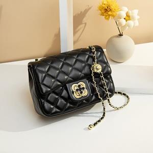 Sports Trend Bag Kleine gouden balkettingtas Dames Eenvoudige enkele schoudertas Crossbody Diamantrooster Kleine vierkante tas One Size