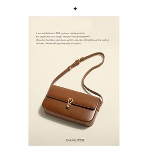 Sports Trend Bag Temperament Koeienhuid Kleine Vierkante Tas Crossbody Tas Dames Echt Leer Dames Tas Senior Sense Vintage Slot Schoudertas One Size koffie