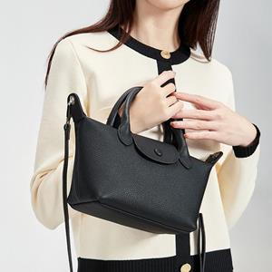 Sports Trend Bag Crossbody tas hoofdlaag koeienhuid enkele schoudertas vrouwen all match senior sense lychee graan handtas zwart