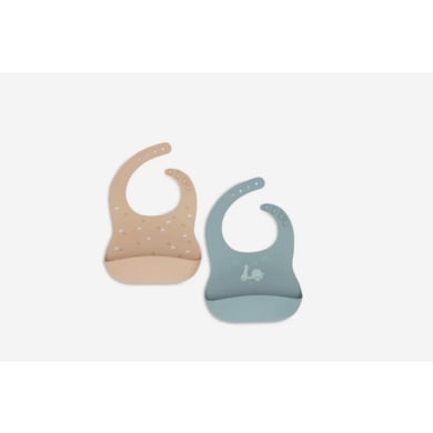 Jollein Slabbetjes van silicone - Onderweg - 2-pack