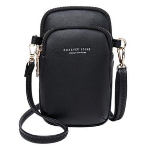 Wonder Pocket Nieuwste dames effen kleur multi-pocket kunstleer crossbody schoudertas telefoon portemonnee blauw