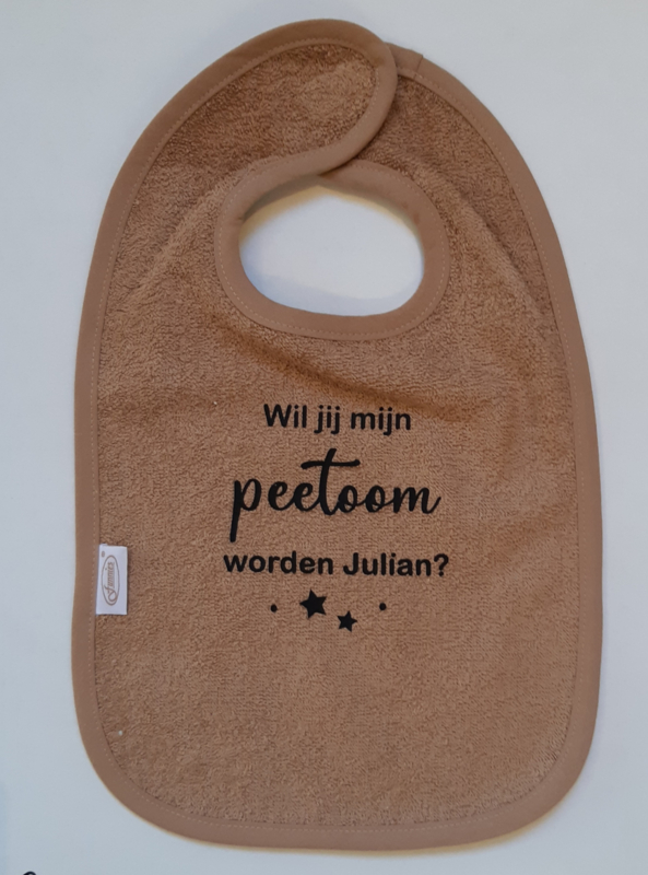 Geboortexpress.nl Slab met ''wil jij mijn peetoom worden'' (met naam) - Diverse kleuren