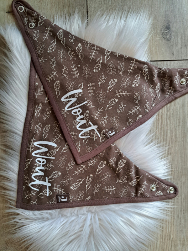 Geboortexpress.nl ''Jollein'' slab bandana Meadow Chestnut - 2 stuks (met naam)