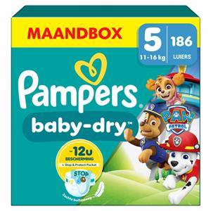 Pampers Baby Dry Luiers Paw Patrol Maat 5 (11-16 kg) 186 stuks