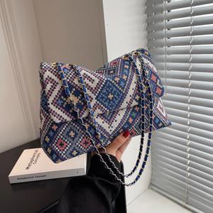 Fancy Lady Trendy casual crossbodytas voor dames, schoudertas met ketting in nieuwe stijl, modieuze en eenvoudige draagtas one size