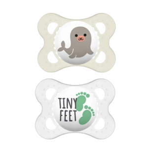 MAM Origineel 0m+ Fopspeen 2-pack - Wit & Transparant