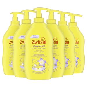 Zwitsal 6x  Bad- en Wasgel Slaap Zacht 400 ml