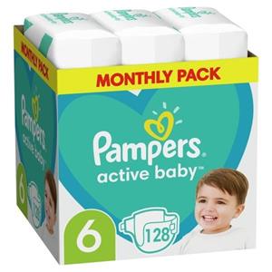 Pampers  Active Baby Dry - Maat 6 - Maandbox - 128 stuks - 13/18KG