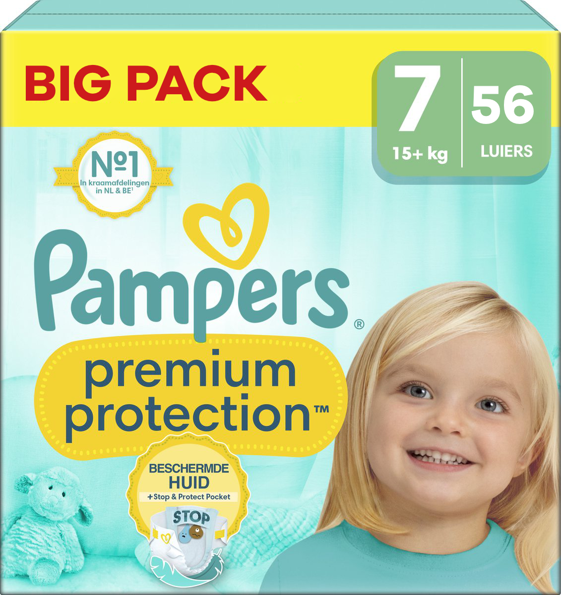  Premium Protection - Maat 7 - Big Pack - 56 luiers - 15+ KG