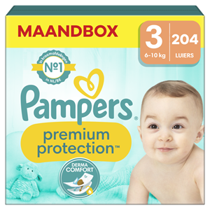 Pampers  Premium Protection - Maat 3 - Maandbox - 204 luiers - 6/10 KG