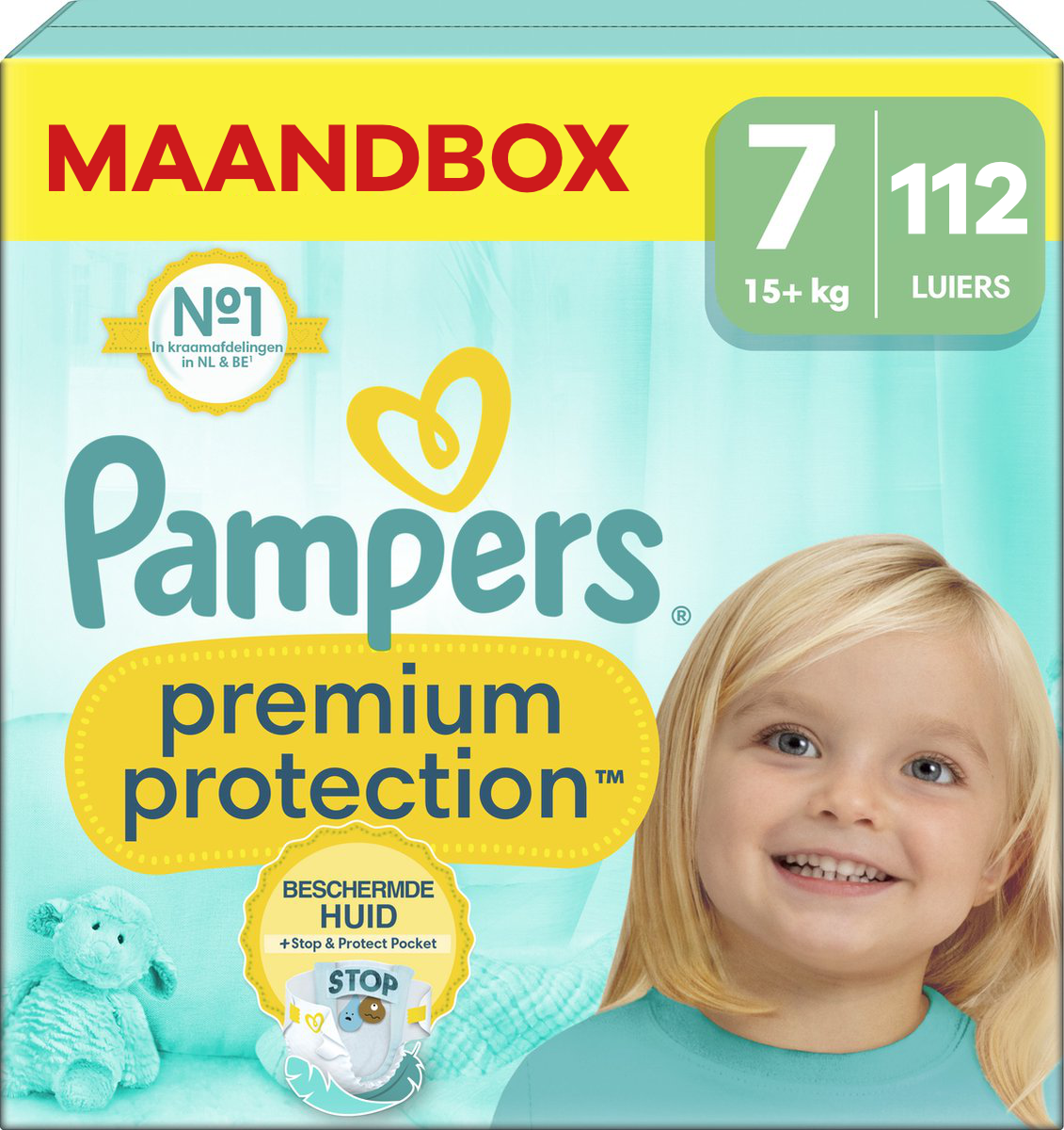  Premium Protection - Maat 7 - Maandbox - 112 luiers - 15+ KG
