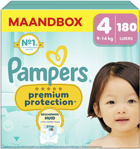 Pampers  Premium Protection - Maat 4 - Maandbox - 180 Stuks - 9-14 kg