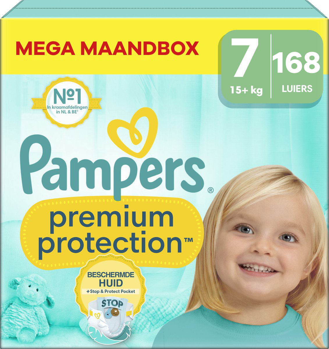  Premium Protection - Maat 7 - Mega Maandbox - 168 luiers - 15+ KG