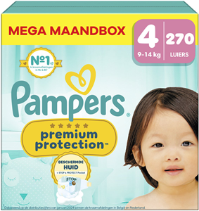 Pampers  Premium Protection - Maat 4 - Mega Maandbox - 270 Stuks - 9-14 kg