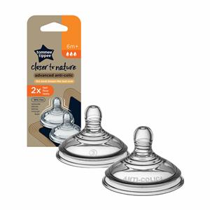 Tommee Tippee 2x  Closer to Nature Fast Flow Teats Speen 6m+ 2 stuks