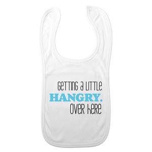 Bellatio Decorations Baby slabbetje - blauw - getting a little hangry over here - kraam cadeau - slab/morsdoek -