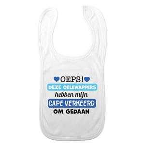 Bellatio Decorations Baby slabbetje - blauw - oelewappers - kraam cadeau - slab/morsdoek -