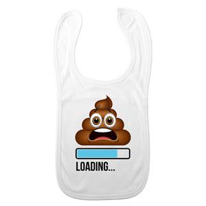 Bellatio Decorations Baby slabbetje - blauw - poop loading... - kraam cadeau - slab/morsdoek -