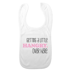 Bellatio Decorations Baby slabbetje - roze - getting a little hangry over here - kraam cadeau - slab/morsdoek -