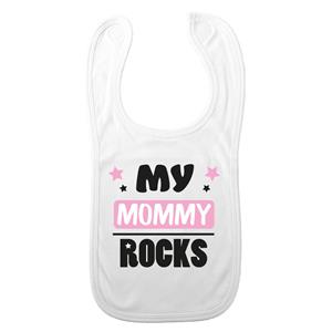 Bellatio Decorations Baby slabbetje - roze - my mommy rocks - kraam cadeau - slab/morsdoek - Moederdag -
