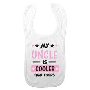 Bellatio Decorations Baby slabbetje - roze - my uncle is cooler than yours - kraam cadeau - slab/morsdoek - oom -