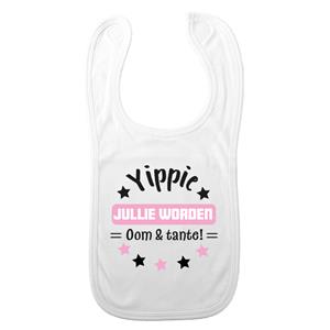 Bellatio Decorations Baby slabbetje - roze - oom en tante - kraam cadeau - slab/morsdoek - zwangerschap -