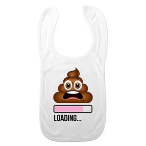 Bellatio Decorations Baby slabbetje - roze - poop loading... - kraam cadeau - slab/morsdoek -