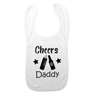 Bellatio Decorations Baby slabbetje - wit - biertje papa - kraam cadeau - slab/morsdoek - Vaderdag -