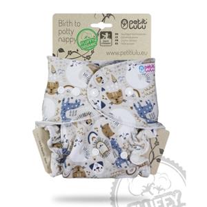 Babybum Petit Lulu Fluffy Organic Maxi Night - Siesta in the Zoo - Drukknoopjes